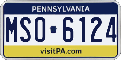 PA license plate MSO6124