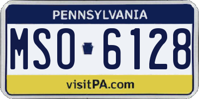 PA license plate MSO6128