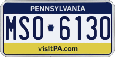 PA license plate MSO6130