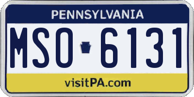 PA license plate MSO6131