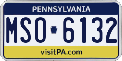 PA license plate MSO6132
