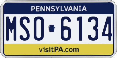 PA license plate MSO6134