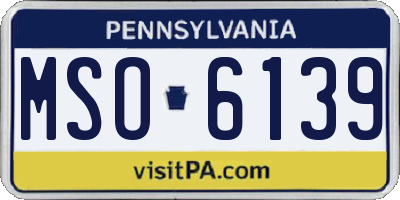 PA license plate MSO6139
