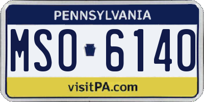 PA license plate MSO6140