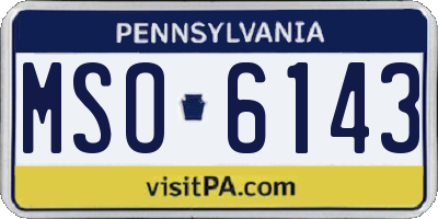 PA license plate MSO6143