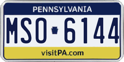 PA license plate MSO6144