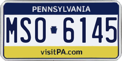 PA license plate MSO6145