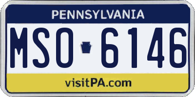PA license plate MSO6146