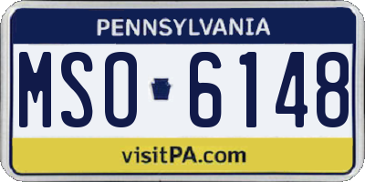 PA license plate MSO6148