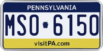 PA license plate MSO6150