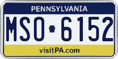 PA license plate MSO6152