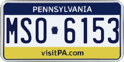 PA license plate MSO6153