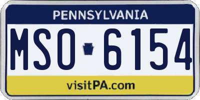 PA license plate MSO6154