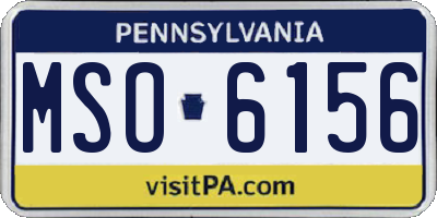 PA license plate MSO6156