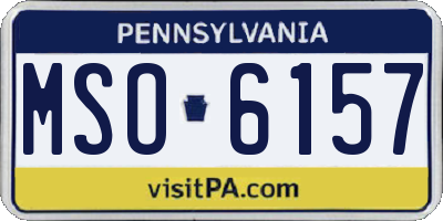 PA license plate MSO6157
