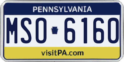 PA license plate MSO6160