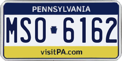 PA license plate MSO6162