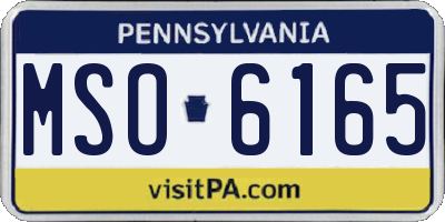 PA license plate MSO6165