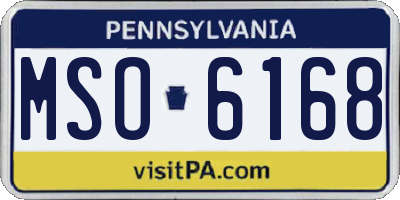 PA license plate MSO6168