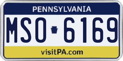 PA license plate MSO6169
