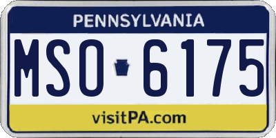PA license plate MSO6175