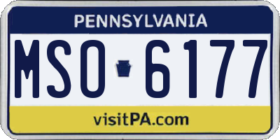 PA license plate MSO6177