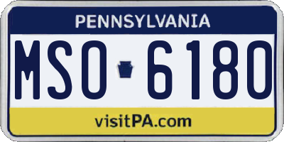 PA license plate MSO6180