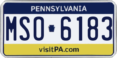PA license plate MSO6183