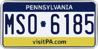 PA license plate MSO6185