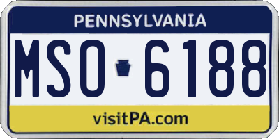 PA license plate MSO6188