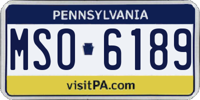 PA license plate MSO6189