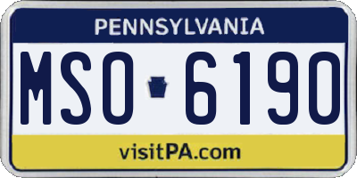 PA license plate MSO6190