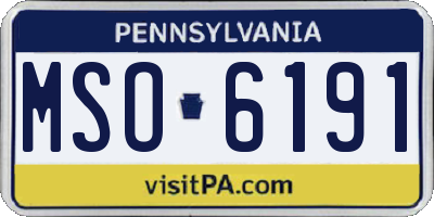 PA license plate MSO6191