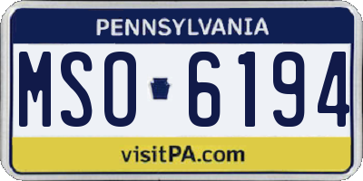 PA license plate MSO6194