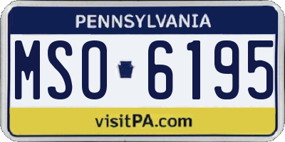 PA license plate MSO6195