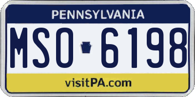 PA license plate MSO6198