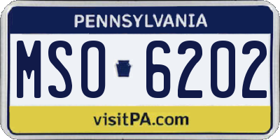 PA license plate MSO6202