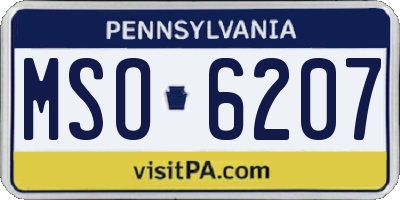PA license plate MSO6207