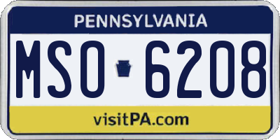PA license plate MSO6208