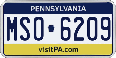 PA license plate MSO6209