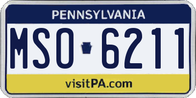 PA license plate MSO6211
