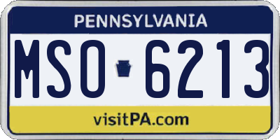 PA license plate MSO6213