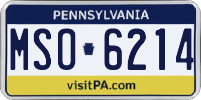 PA license plate MSO6214