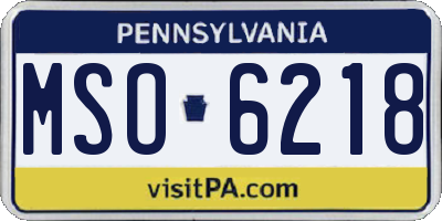 PA license plate MSO6218