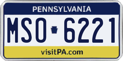PA license plate MSO6221