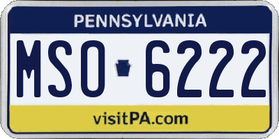PA license plate MSO6222