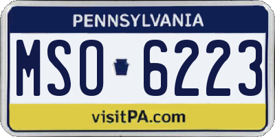 PA license plate MSO6223
