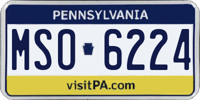PA license plate MSO6224