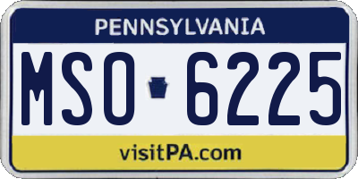 PA license plate MSO6225