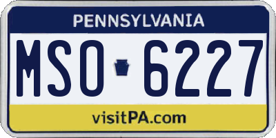 PA license plate MSO6227